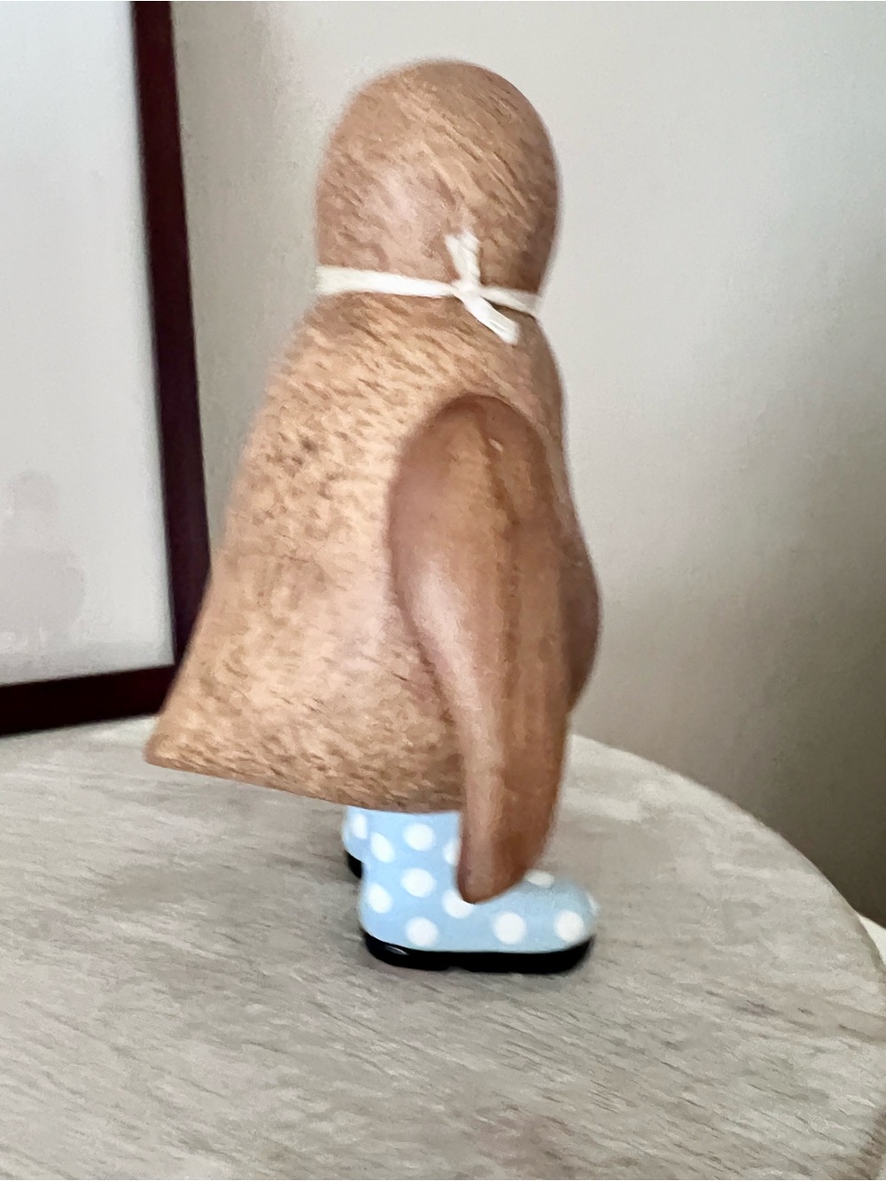 DCUK Brand Wooden Penguin Blue White Polka Dot Boots “Wellie Garden” Decor - Picture 3 of 5